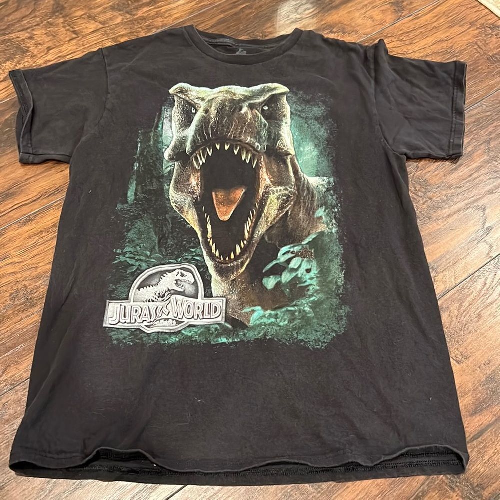 VTG  Jurassic Park Jurassic World T-Rex Faded Black Movie Promo T-Shirt Medium